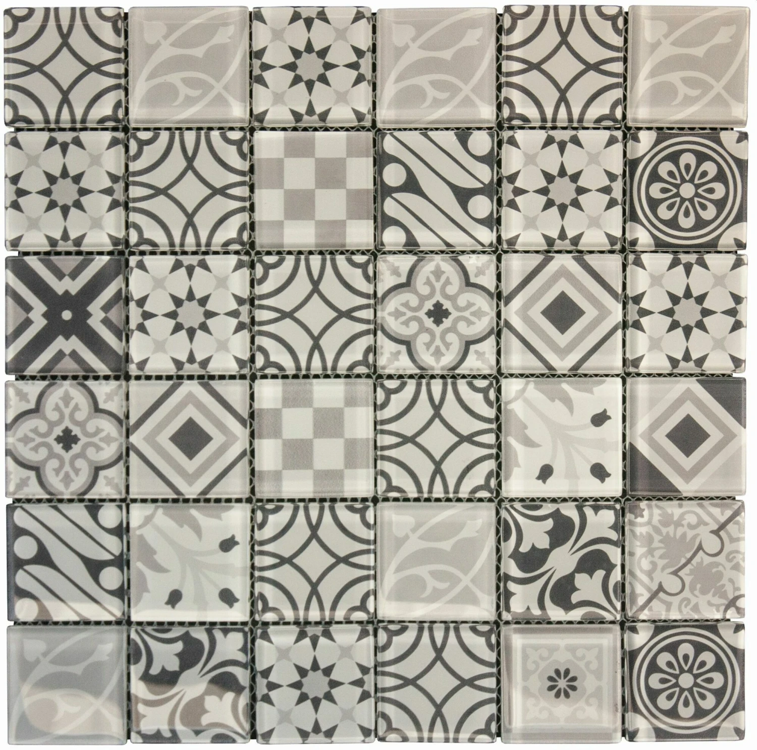 Arabesque Grey Glass 300mm X 300mm 3 Arabesque Grey Glass 300mm X 300mm