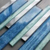 Portland Blue Glass And Aluminium Linear Mosaic 1 Portland Blue Glass And Aluminium Linear Mosaic -Default Template 6 Portland Blue Linear 1