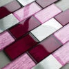 Portland Pink Glass And Aluminium Brick Mosaic -Default Template 6 Portland Pink Brick 1