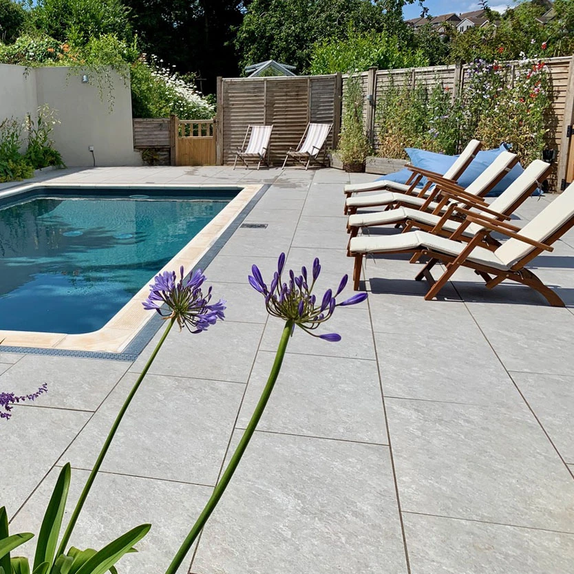 Quartz Light Grey 20mm Outdoor Porcelain Tile (sold Per Pallet – 21.6m²) 3 Quartz Light Grey 20mm Outdoor Porcelain Tile (sold Per Pallet – 21.6m²)