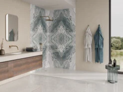 Cosmic Aqua Polished Porcelain Bookmatch Tile (4 Tiles)